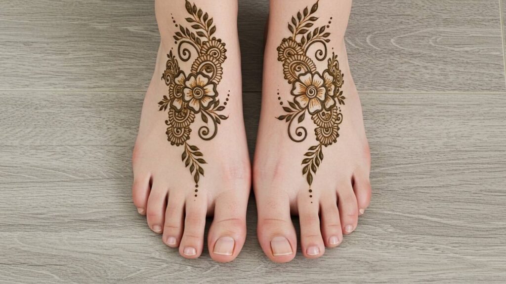Regal Anklet Mehndi Design