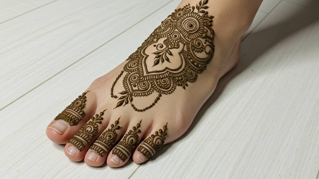 Royal Toe Braid Mehndi Art