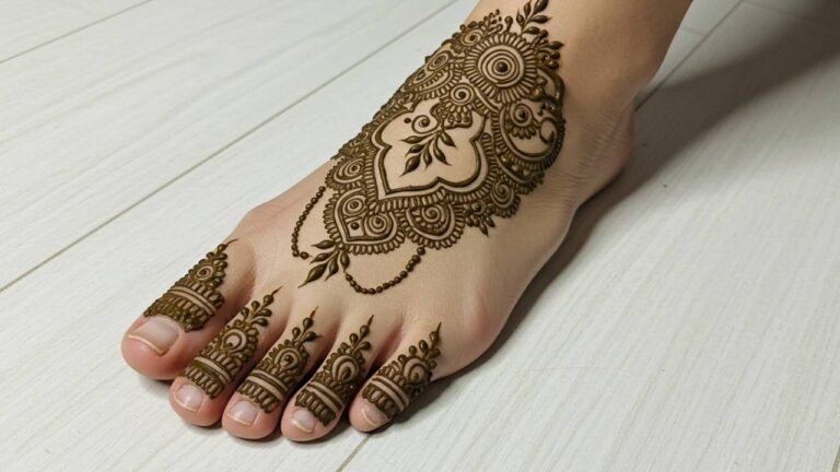Royal Toe Braid Mehndi Art