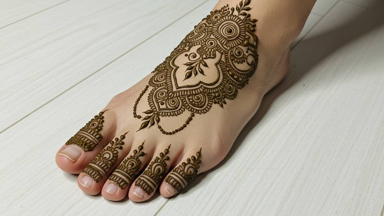 Royal Toe Braid Mehndi Art