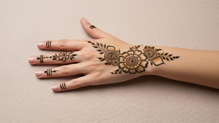 Side Wrist Leafy Panel Art.Simple Design