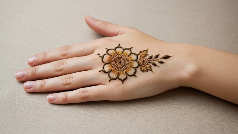 Single Mandala Back Hand.Simple Design