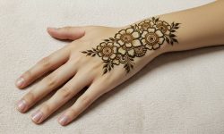 Back Hand Rose Leaf Duo.Simple Design