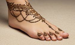 Floral Chain Anklet Mehndi