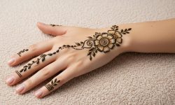 Half Circle Bloom with Dots.Simple Design
