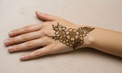 Minimalist Heart Style Mehndi.Simple Design